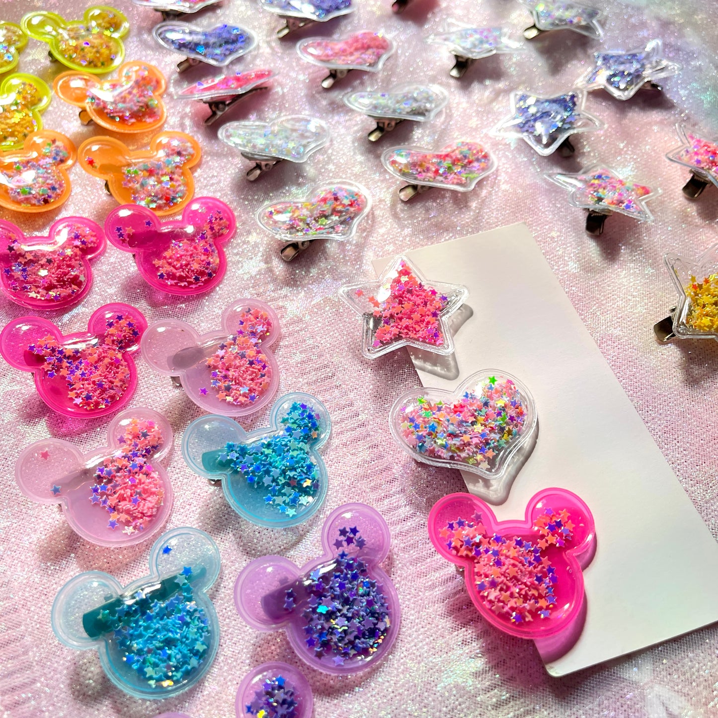 3pcs Kawaii Holographic Hair Clips Handmade :)