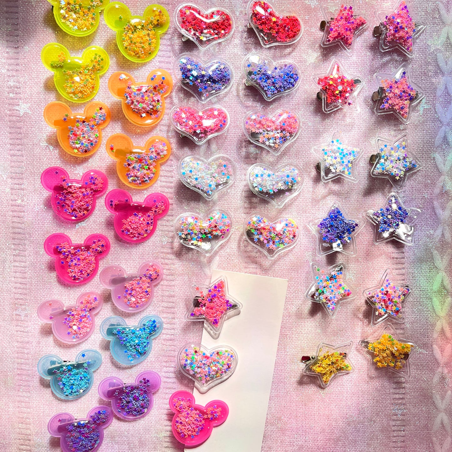 3pcs Kawaii Holographic Hair Clips Handmade :)