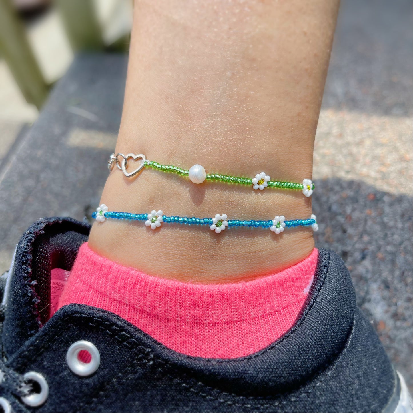 🌸 FLOWER BEADED ANKLET CUSTOM 🌷